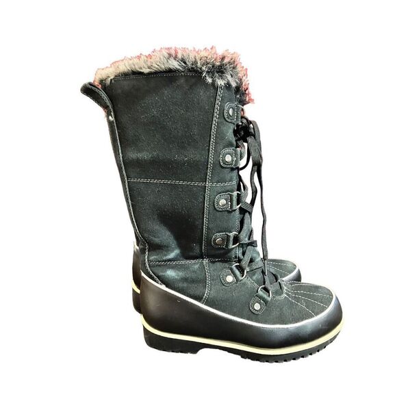 Apres by Lamo Black Leather, Suede & Faux Fur Lined Boots / SZ: 8 - Picture 1 of 7